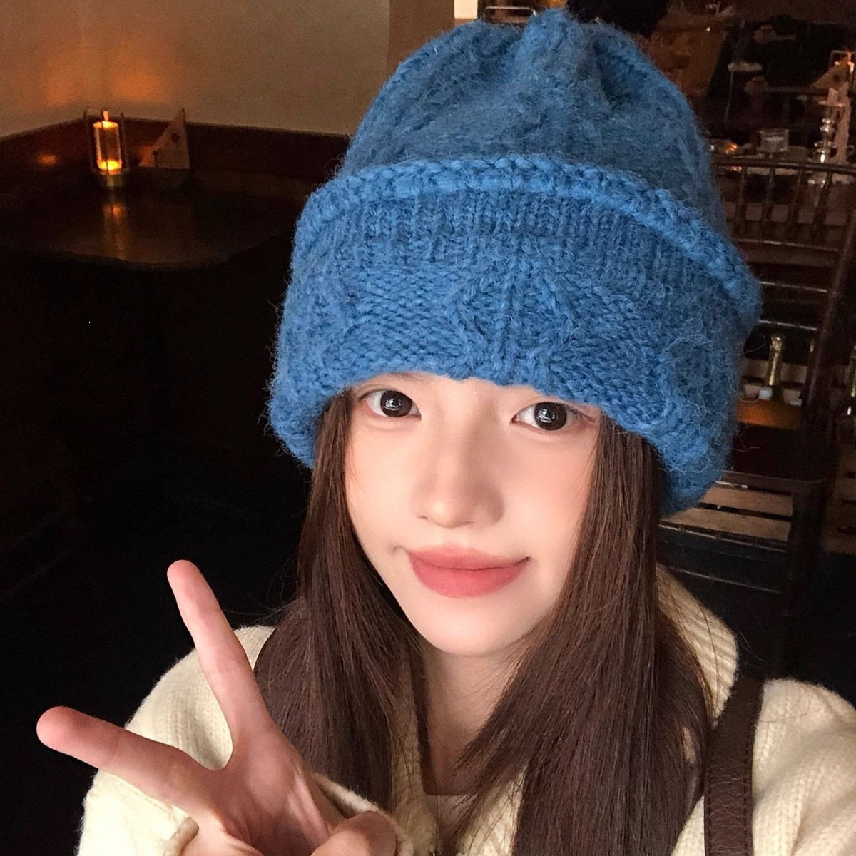 Gorro de punto trenzado color  - Beanie Cuffed Knit reseña y precio